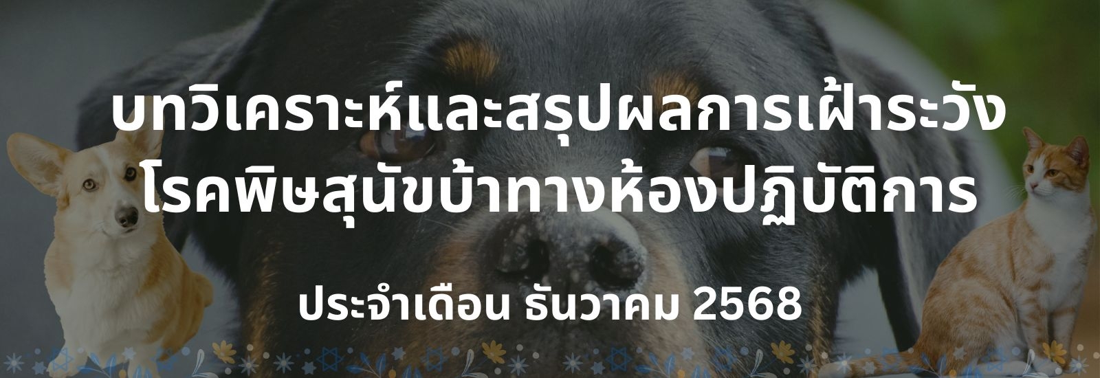 บทวิเคราะห์และสรุปผลการเฝ้าระวังโรคพิษสุนัขบ้าทางห้องปฏิบัติการ