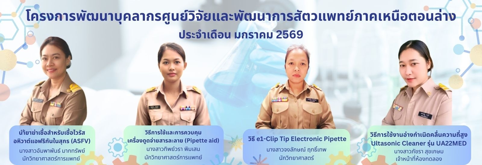 โครงการพัฒนาบุคลากรศูนย์วิจัยและพัฒนาการสัตวแพทย์ภาคเหนือตอนล่าง ประจำเดือน มกราคม 2569