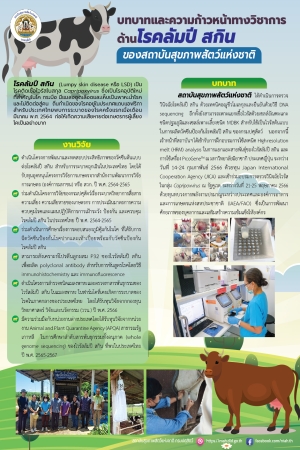 บทบาทและความก้าวหน้าทางวิชาการด้านโรคลัมปี สกิน ของสถาบันสุขภาพสัตว์แห่งชาติ